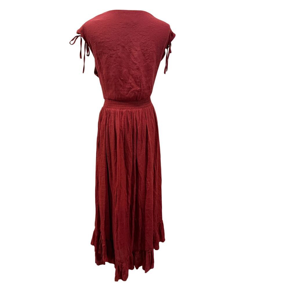 Mia Joy Joyfolie Boho Maxi Dress Large  Brick Red Lagenlook Flowy Cottagecore - Picture 3 of 10